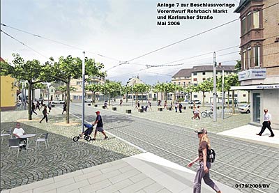 Simulation des Vorschlags aus der Haltestelle am Rohrbach Markt 