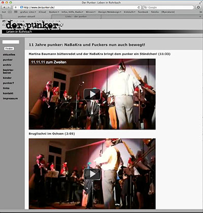 Screenshot punker-Website bis 2011